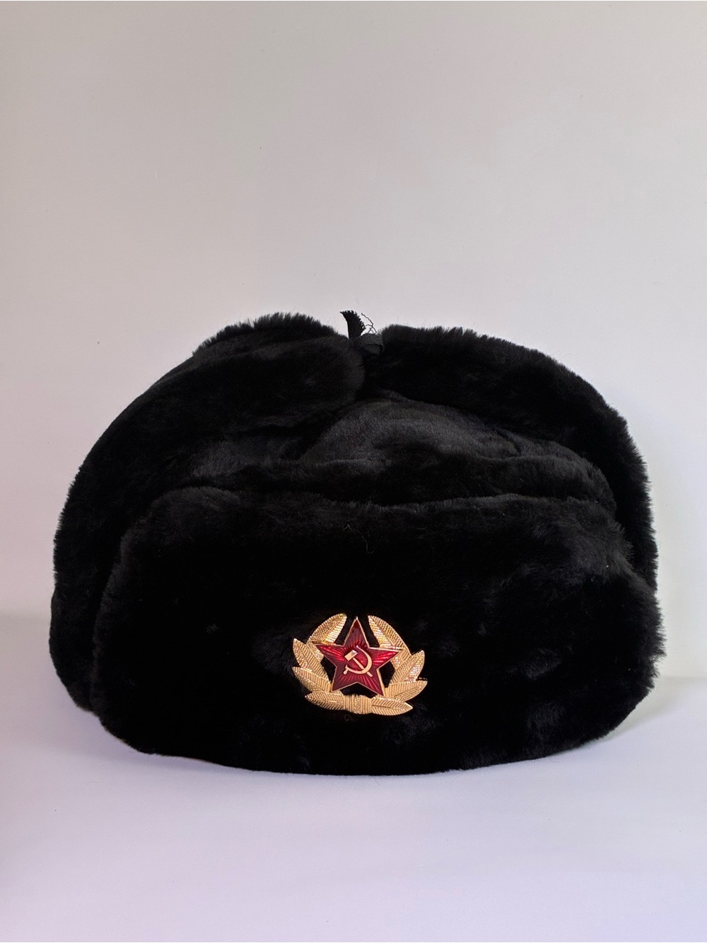 Soviet Faux Fur Ushanka Hat with Red Star Emblem